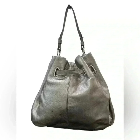 Cole Haan - Metallic Silver Soft Leather Satchel - Picture 4 of 9